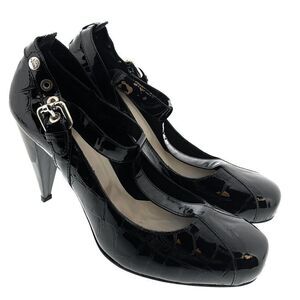 Store Return Excellent Condition Gianfranco Ferre Black Leather Pumps Size 40